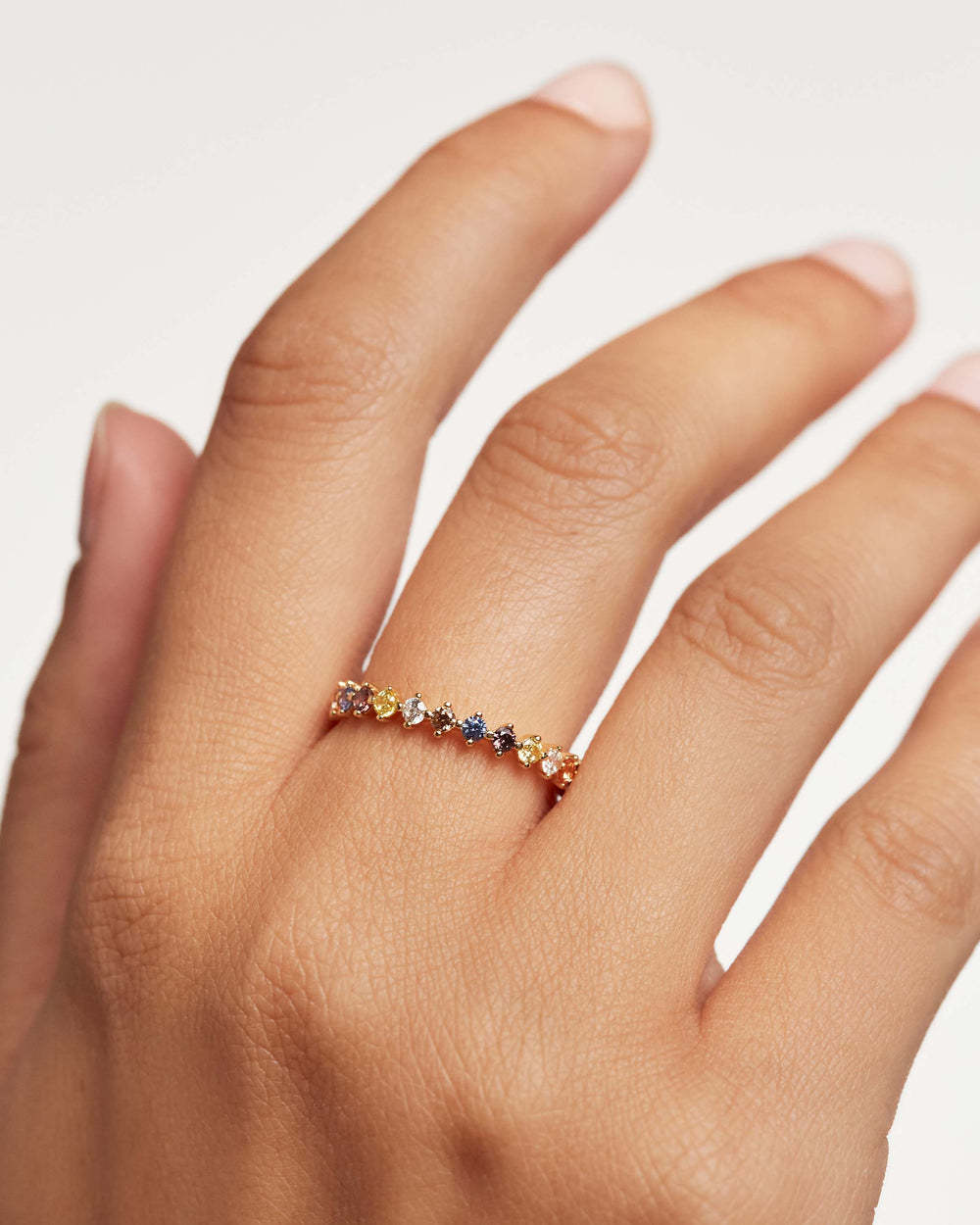 Elegant Geometric Sterling Silver Zircon Rings with Colorful Gemstones