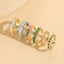 Elegant Geometric Zircon Square 14K Gold Plated Open Ring