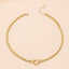 Elegant Heart Shape 18K Gold Plated Titanium Steel Cuban Chain Necklace