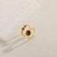 Elegant Geometric Tiger Eye Zircon 14K Gold Plated Copper Ring