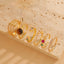 Elegant Geometric Tiger Eye Zircon 14K Gold Plated Copper Ring