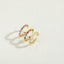 Elegant Geometric Zircon 14K Gold Plated Open Ring