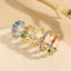 Elegant Geometric Zircon 14K Gold Plated Open Ring