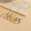 Elegant Geometric Zircon 14K Gold Plated Open Ring