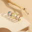 Elegant Geometric Zircon 14K Gold Plated Open Ring
