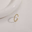 Elegant Minimalist 14K Gold Plated Copper Zircon Beaded Open Ring
