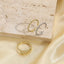 Elegant Minimalist 14K Gold Plated Copper Zircon Beaded Open Ring