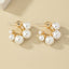 Elegant Streetwear Geometric Alloy Inlay Artificial Pearls Women'S Ear Studs