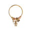 Elegant Moon Heart Rhinestone Gold Plated Adjustable Bear Pendant Bracelet