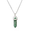 Ethnic Geometric Stainless Steel Natural Stone Crystal Pendant Necklace