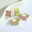 Ethnic Pentagram Heart Smiley Face Zircon Gold Plated Adjustable Open Ring