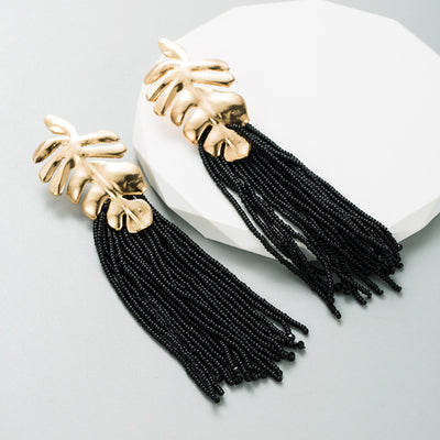 Ethnic Style Tassel Alloy Beaded Tassel Women'S Drop Earrings 1 Pair