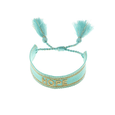 Ethnic Style Handwoven Embroidery LOVE Letter Tassel Bracelet