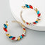 Vintage Colorful Rhinestone Hoop Earrings Set for Women