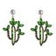 European And American Cross-border Hot-selling Ladies Earrings Personality Creative Cactus Alloy Inlaid With Color Rhinestones Retro Temperament Earrings