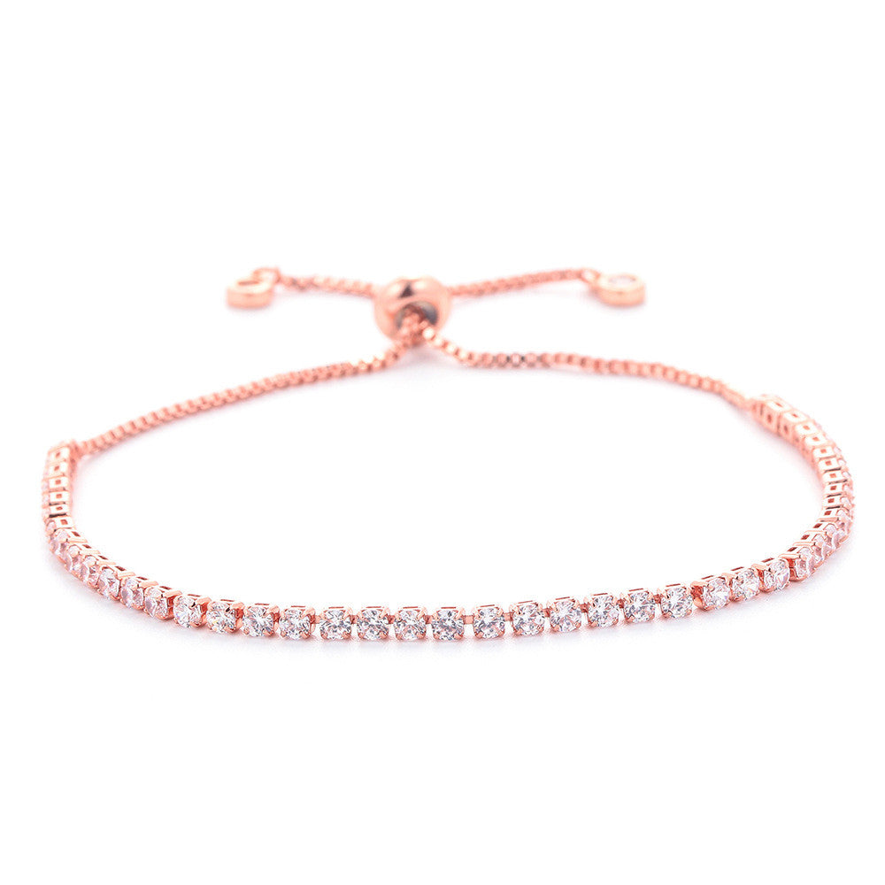 European American Fashion Zircon Multi-Color Adjustable Tennis Bracelet