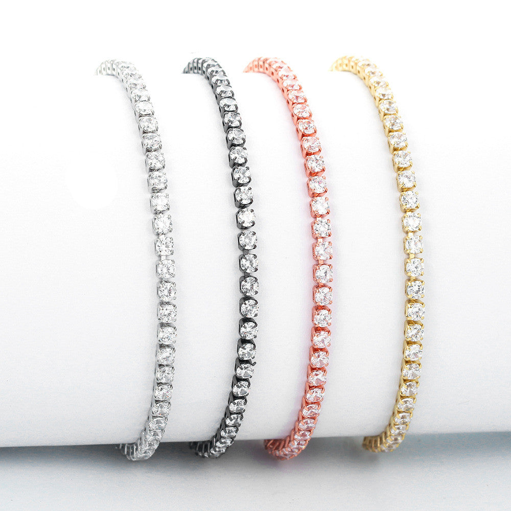 European American Fashion Zircon Multi-Color Adjustable Tennis Bracelet