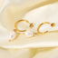 18K Gold-Plated Stainless Steel Geometric Pearl Earrings for Women