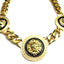 European American Fashion Gold Lion Head Necklace and 18k Titanium Steel Cuban Bracelet Set