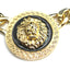 European American Fashion Gold Lion Head Necklace and 18k Titanium Steel Cuban Bracelet Set