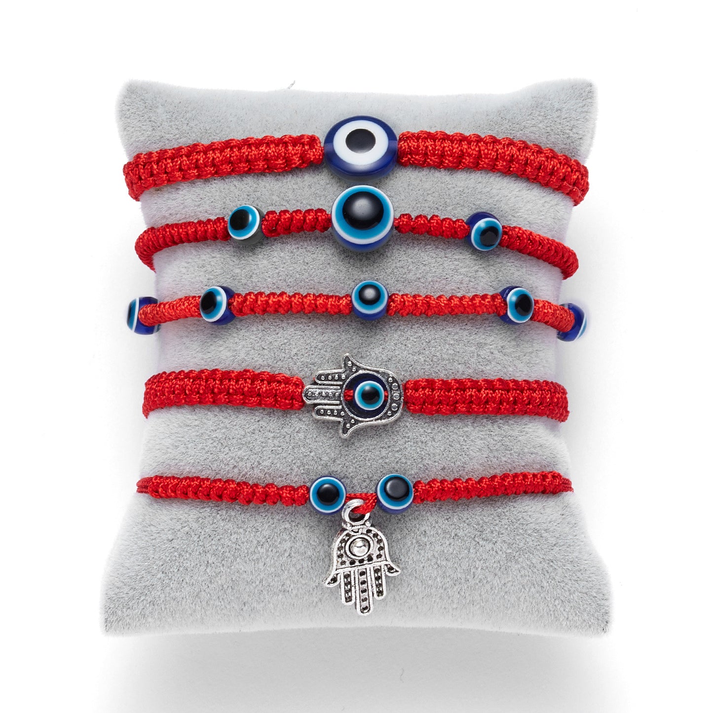 European Blue Evil Eye Red Rope Bracelet with Hand Charm