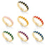 European American Multi-Color Heart-Shaped Alloy Ring - Trendy Jewelry