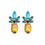 European And American Rhinestone Crystal Pineapple Alloy Earrings NHDP149309