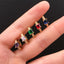 European American Gold-Plated Copper Square Zircon Inlaid Diamond Ear Clip S925 Silver Earrings