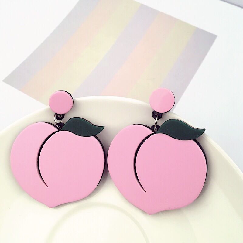 Exaggerated Acrylic Fruit Earrings for Women - Lemon, Strawberry, Watermelon, and Cherry Design