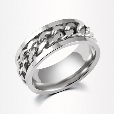 Exaggerated Geometric Titanium Steel Rings Stainless Steel Rings