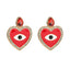 Exaggerated Heart-shaped Demon Eyes Diamond Alloy Earrings