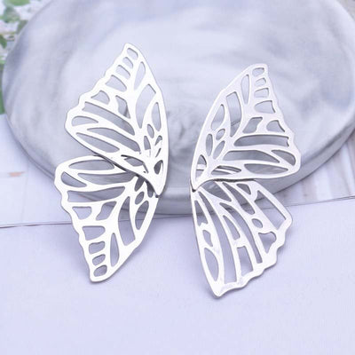 Exaggerated Hollow Butterfly Wings  Trend Fan-shaped Creative Earrings Wholesale
