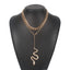 Exaggerated Vintage Snake Pendant Hip-hop Necklace with Double Layer Chain