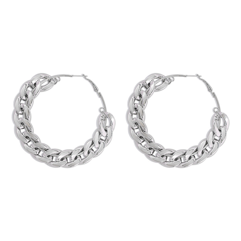 Exaggerated Punk Acrylic Hoop Earrings - 90mm Large Circle Design