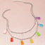 Fashion Transparent Jelly Multicolor Bear Alloy Necklace for Women