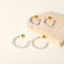 18K Gold Stainless Steel C-Shaped Pearl Hoop Earrings for Women