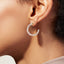 18K Gold Stainless Steel C-Shaped Pearl Hoop Earrings for Women