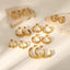 18K Gold-Plated Stainless Steel C-Shaped Chain Hoop Earrings for Women
