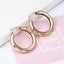 Fashion Geometric Metal Hoop Earrings - Creative Semi-Circle Design