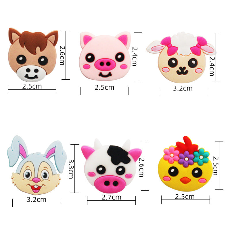 Fashion Animal Resin Rings and Creative PVC Farm Animal Bracelets for Kids