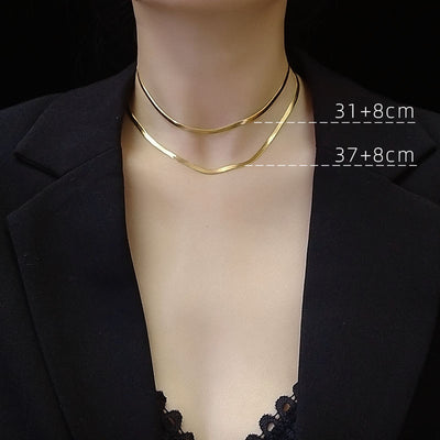 Fashion Blade Chain Clavicle Necklace Titanium Steel Material Non-fading Snake Bone Chain Chain