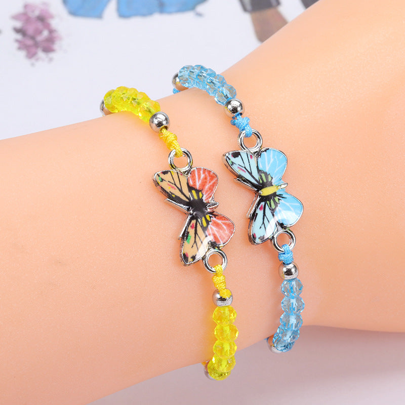 Fashion Crystal Butterfly Beaded Women's Bracelet