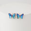 Fashion Iridescent Glass Butterfly Copper Earrings