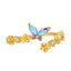 Fashion Butterfly Copper Inlay Zircon Open Ring 1 Piece