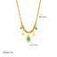 Fashion Oval Turquoise Star Pendant Titanium Steel Necklace with Pearl and Gemstone Inlay