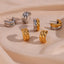 Fashion C Shape Stainless Steel Double Layer Hoop Earrings