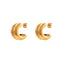 Fashion C Shape Stainless Steel Double Layer Hoop Earrings
