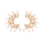 Fashion C Shape Pearl Zircon Alloy Ear Studs