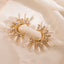 Fashion C Shape Pearl Zircon Alloy Ear Studs