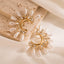 Fashion C Shape Pearl Zircon Alloy Ear Studs